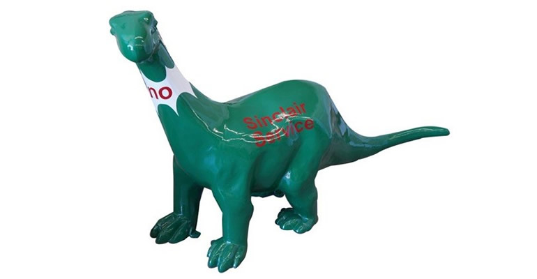 Lot# 6384 - Interesting large three dimensional cast metal Sinclair Service Station "Dino" the dinosaur statue.